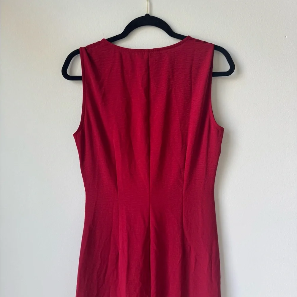 Mango Size 6 Elegant Figure Flattering Midi Burgundy Wine Maroon Tank Dress